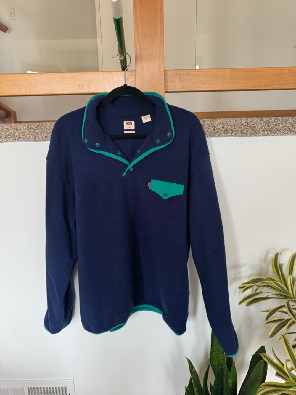 Levi's Navy Pullover with Teal Trim